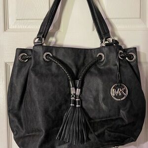 Michael Kors Black Shoulder Bag with Tassel Detail